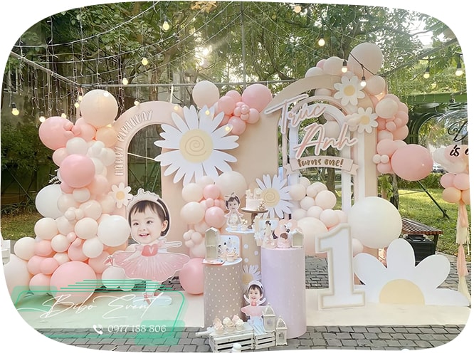 set trang trí sinh nhật cho bé gái