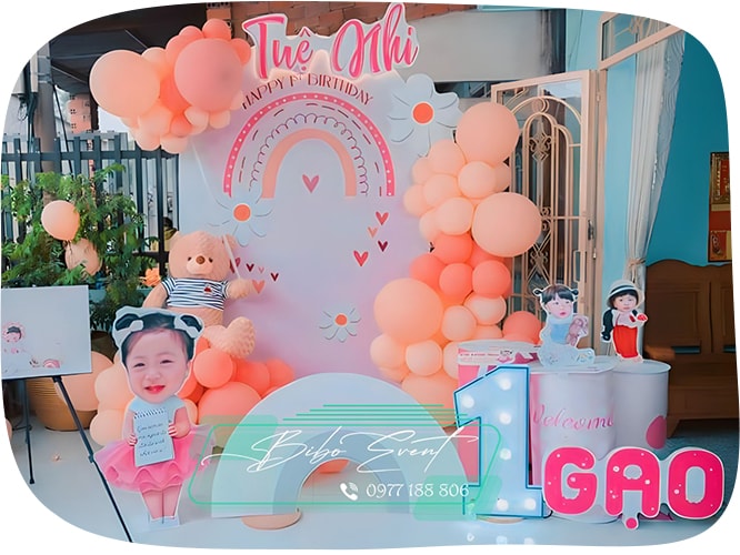 trang trí sinh nhật bé gái nhỏ xinh