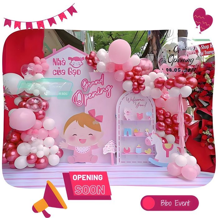 rang trí khai trương trường mầm non