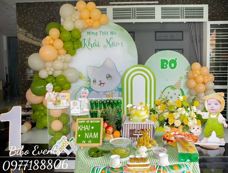 trang trí sinh nhật cho bé Khải Nam
