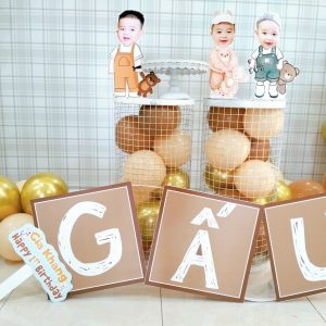 Trang trí sinh nhật bé Gia Khang Bé gấu đã chính thức có tuổi