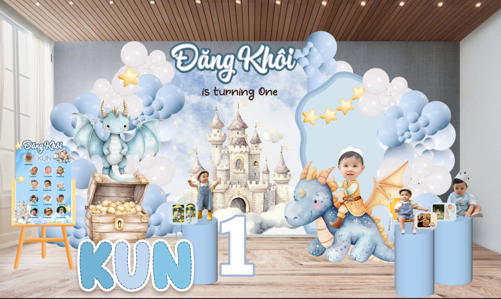 demo trang trí thôi nôi bé KUN