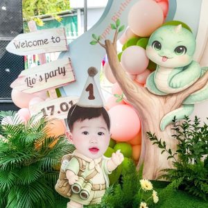 decor thôi nôi bé Vũ Minh chủ đề bé tuổi Tỵ