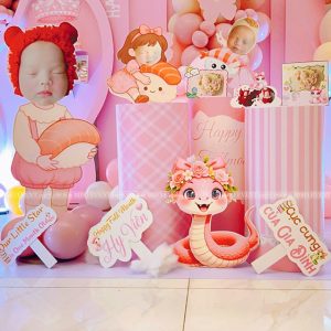 trang trí đầy tháng em bé tuổi Tỵ