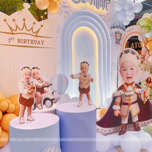 trang trí thôi nôi bé trai chủ đề hoàng tử
