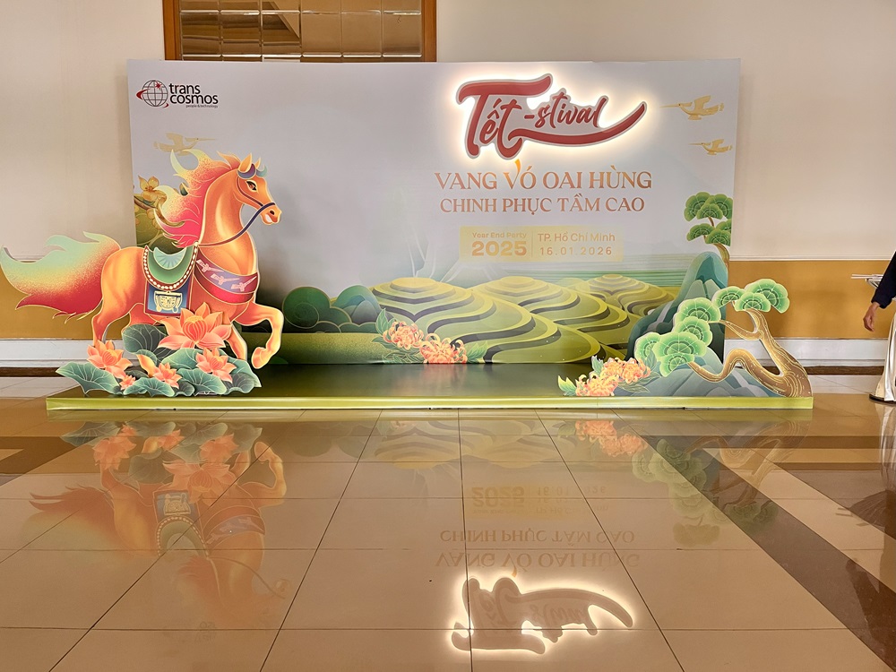 trang trí backdrop tết